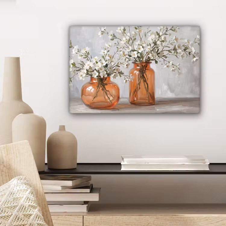 Vazen - Bloemen - Oranje canvas 2cm klein -sfeer6