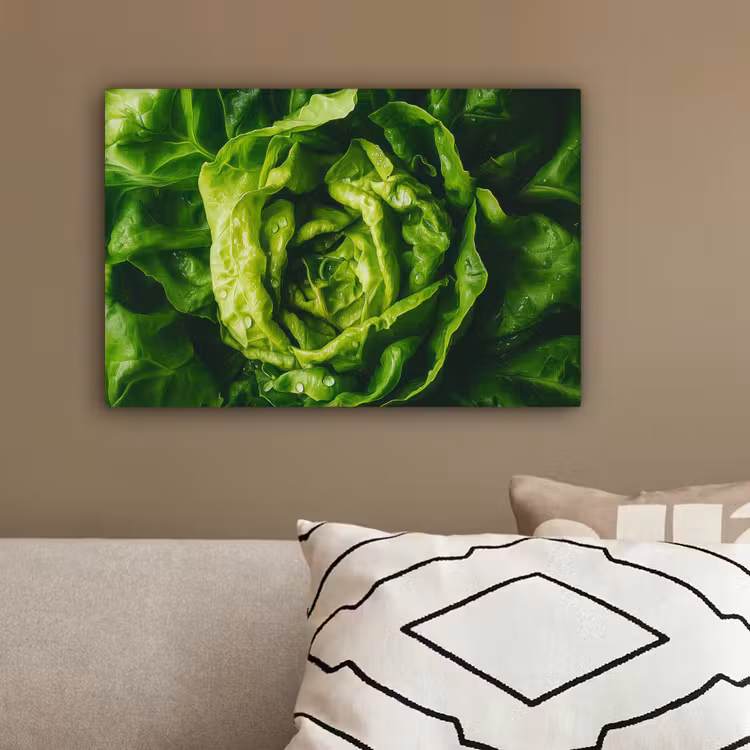 Groente - Sla - Groen canvas 2cm klein -sfeer3