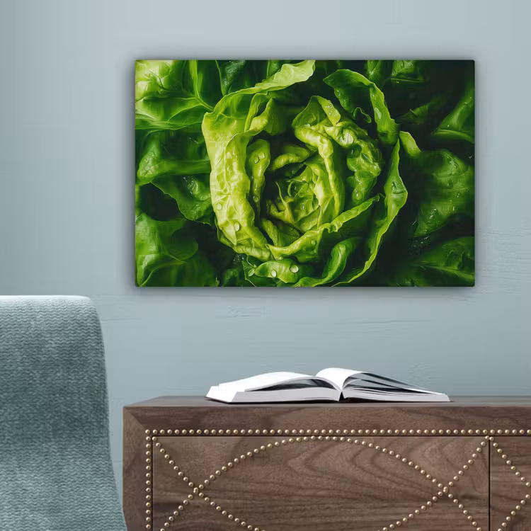 Groente - Sla - Groen canvas 2cm klein -sfeer4