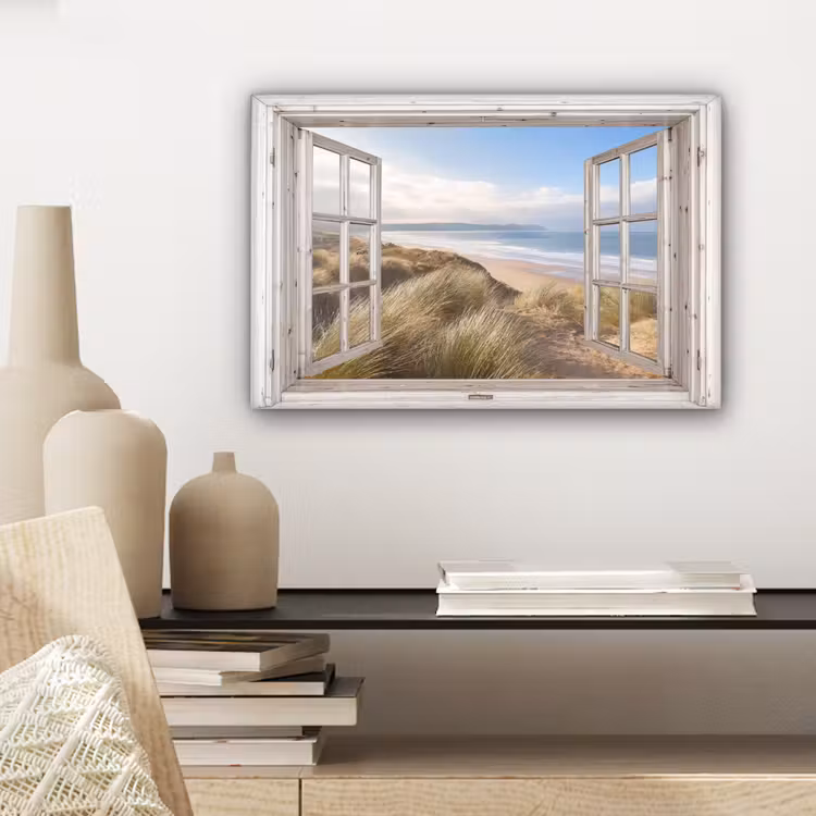Doorkijk - Zee - Strand - Duinen canvas 2cm klein -sfeer6