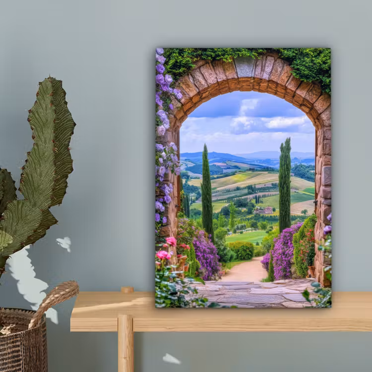 Doorkijk - Toscane - Landschap - Poort canvas 2cm klein -sfeer4