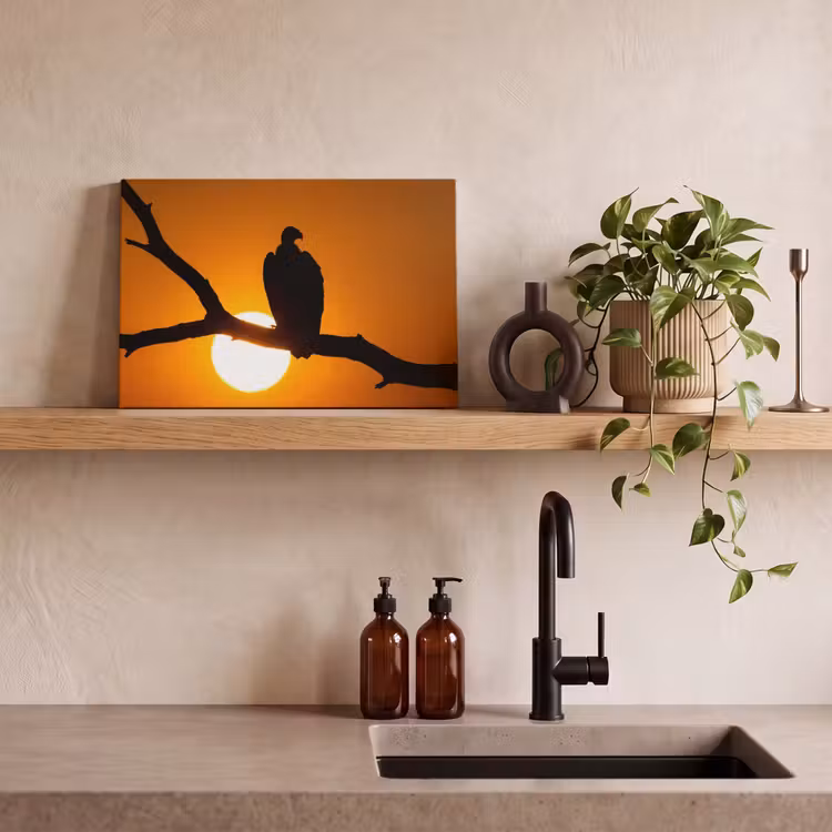 Gier - Tak - Zon - Oranje canvas 2cm klein -sfeer3