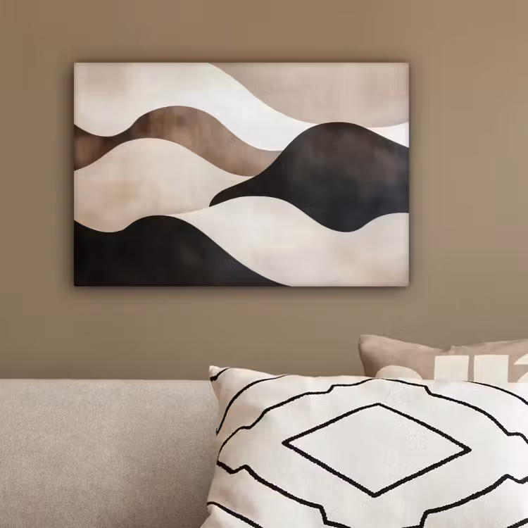 Golven - Abstract - Beige canvas 2cm klein -sfeer3