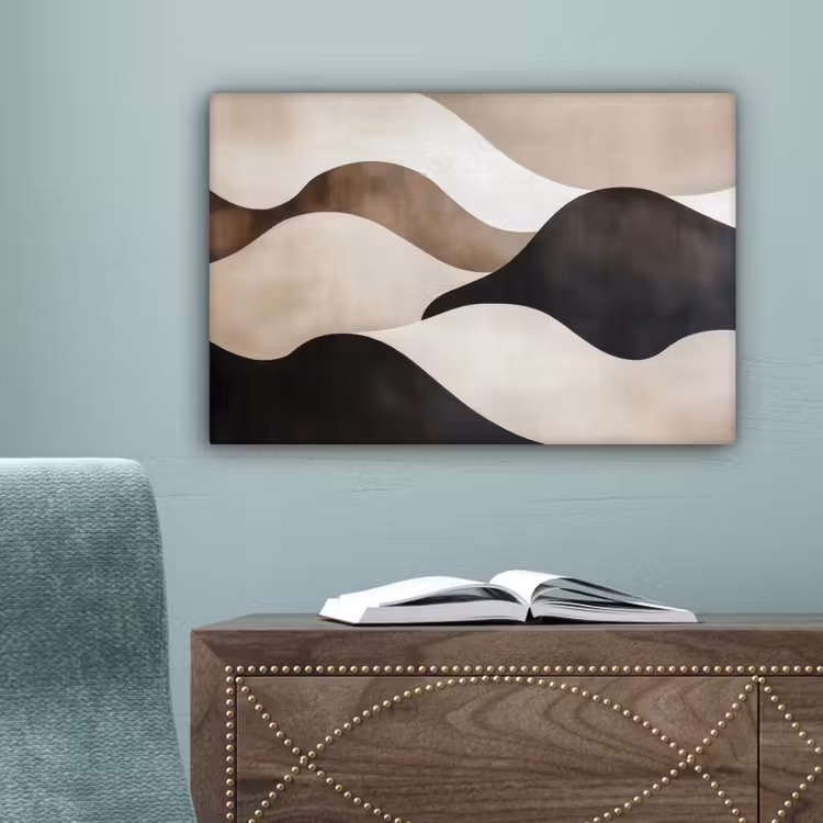 Golven - Abstract - Beige canvas 2cm klein -sfeer4