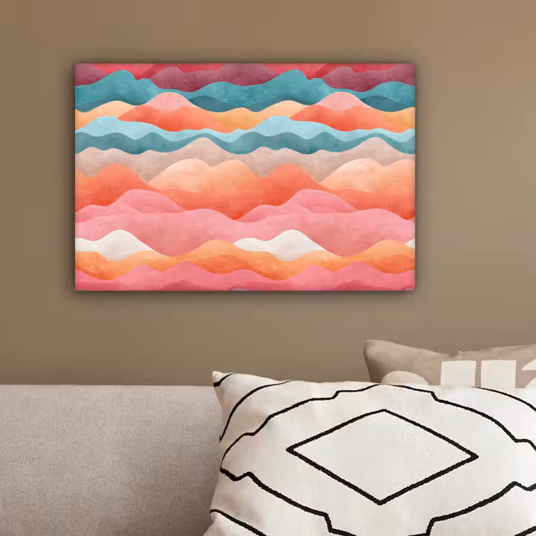 Golven - Kleurrijk - Abstract canvas 2cm klein -sfeer3
