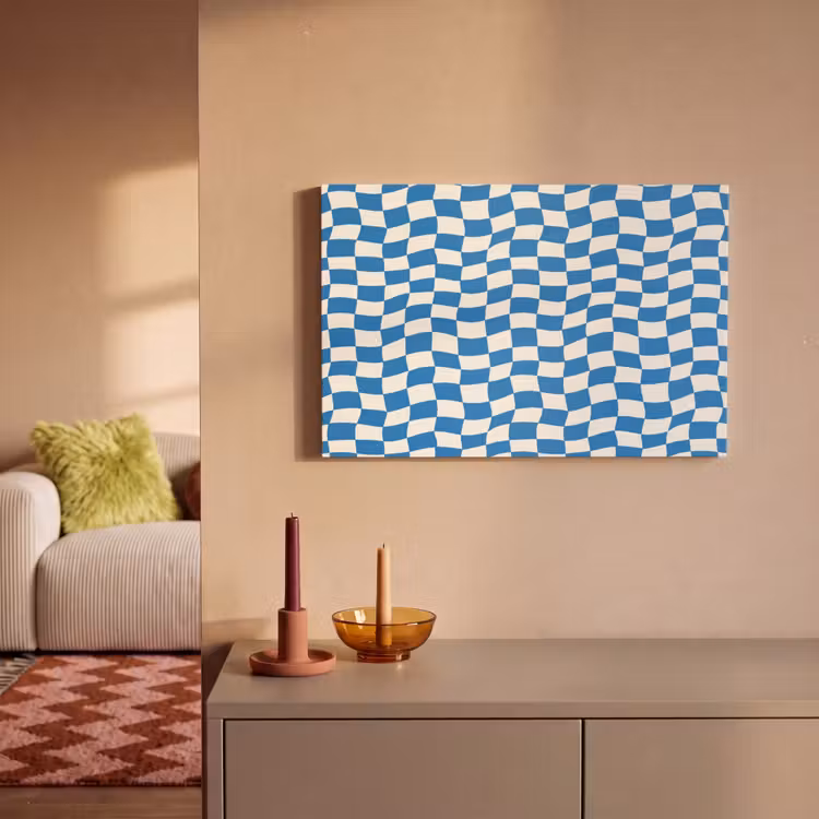 Golvend - Patroon - Blauw canvas 2cm klein 34 -sfeer1