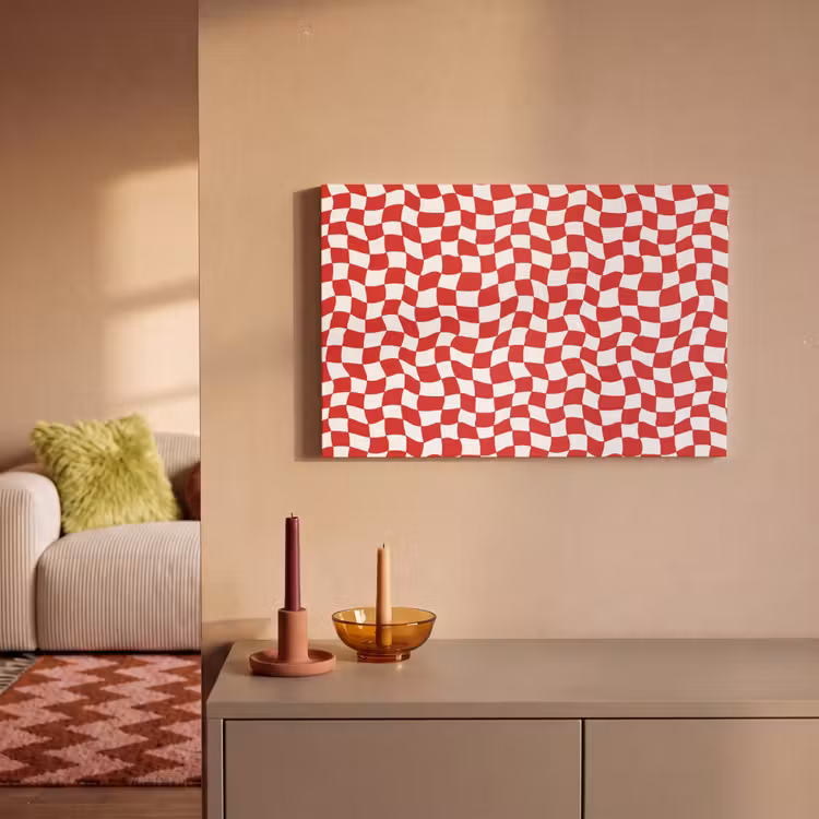 Golvend - Patroon - Rood canvas 2cm klein 34 -sfeer1