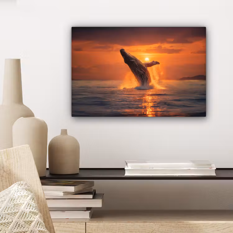 Walvis - Zon - Zee canvas 2cm klein -sfeer6