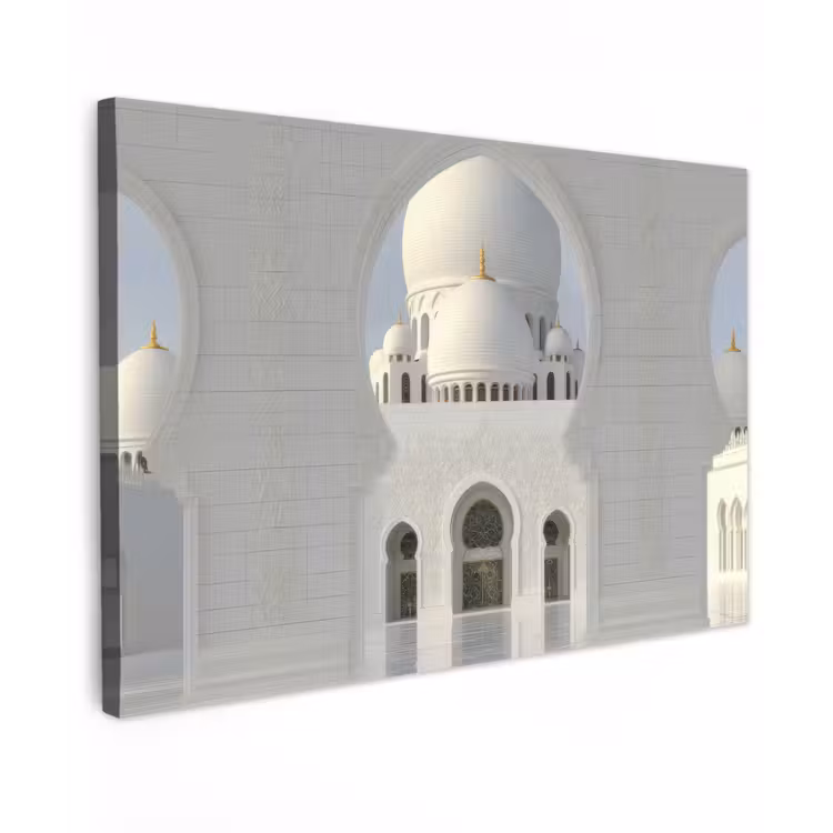 Witte koepel - Gouden Details - gebogen poort canvas 2cm klein -z3d