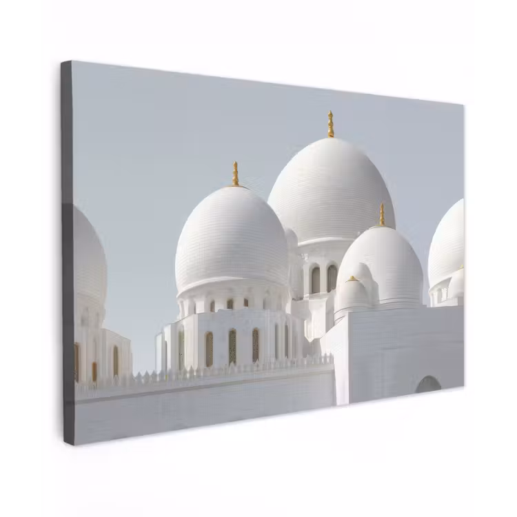Witte koepels - Helderblauwe lucht - Gouden ornamenten canvas 2cm klein -z3d