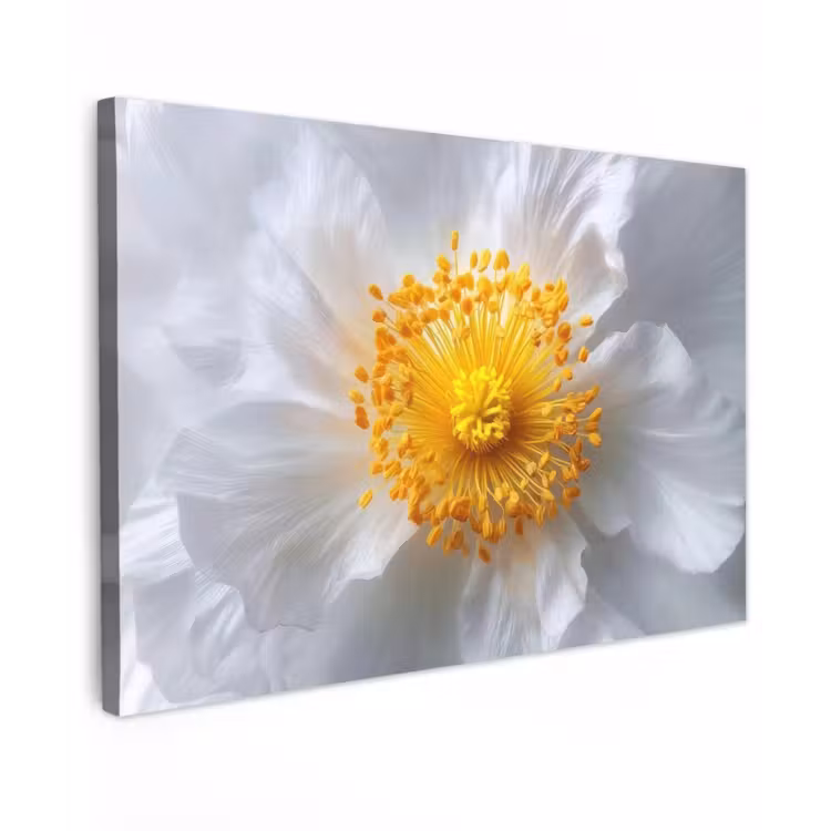 Wit - Bloem - Elegant canvas 2cm klein -z3d