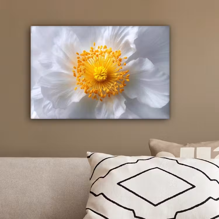 Wit - Bloem - Elegant canvas 2cm klein -sfeer3