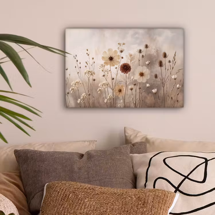 Wilde bloemen - Botanisch - Vintage - Natuur - Rustiek canvas 2cm klein -sfeer1