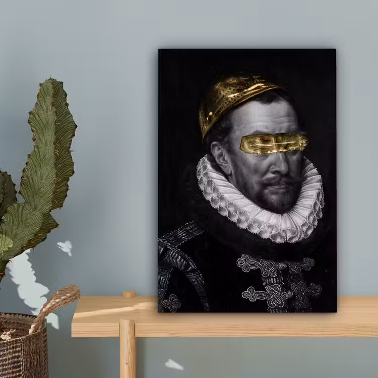 Willem van Oranje - Adriaen Thomasz - Zwart - Wit canvas 2cm klein -sfeer4