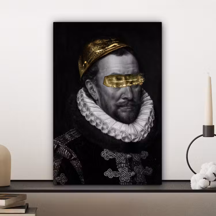 Willem van Oranje - Adriaen Thomasz - Zwart - Wit canvas 2cm klein -sfeer6
