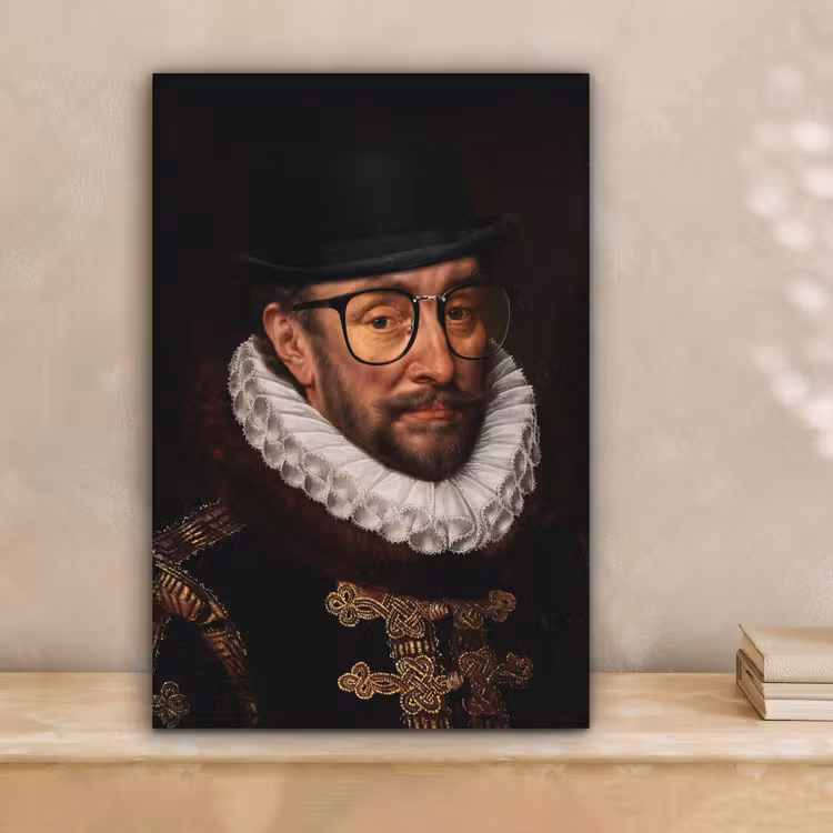 Willem van Oranje - Adriaen Thomasz - Bril canvas 2cm klein -sfeer1