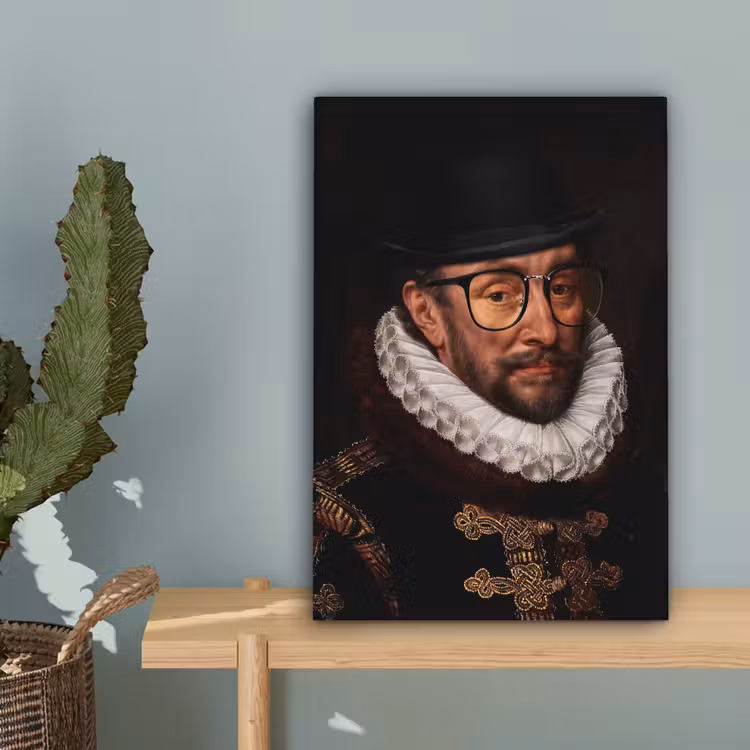 Willem van Oranje - Adriaen Thomasz - Bril canvas 2cm klein -sfeer4