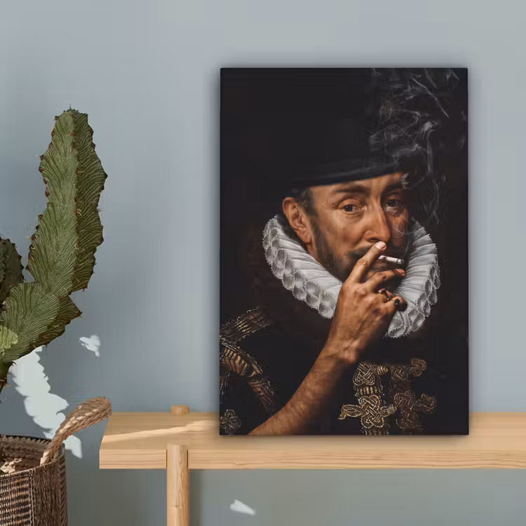 Willem van Oranje - Adriaen Thomasz - Sigaretten canvas 2cm klein -sfeer4