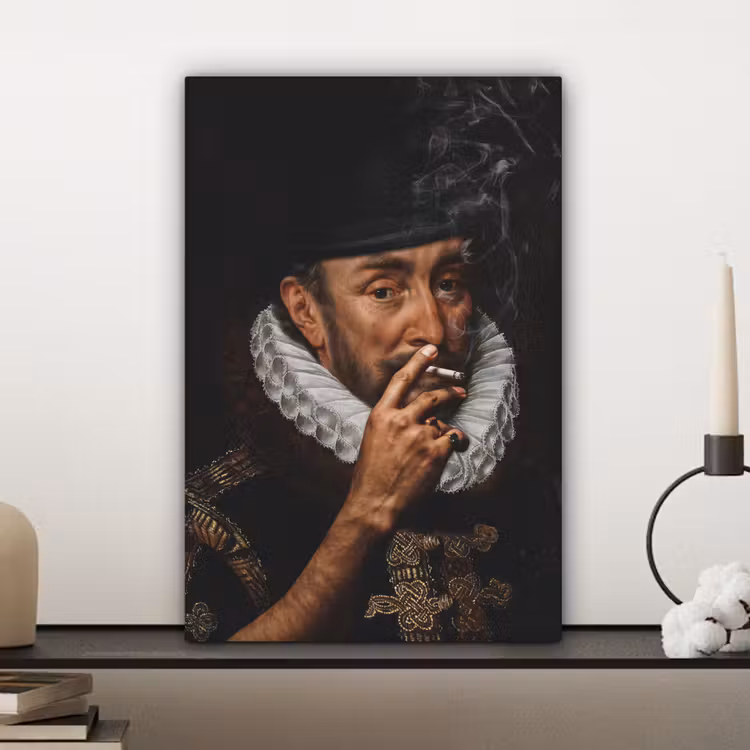 Willem van Oranje - Adriaen Thomasz - Sigaretten canvas 2cm klein -sfeer6
