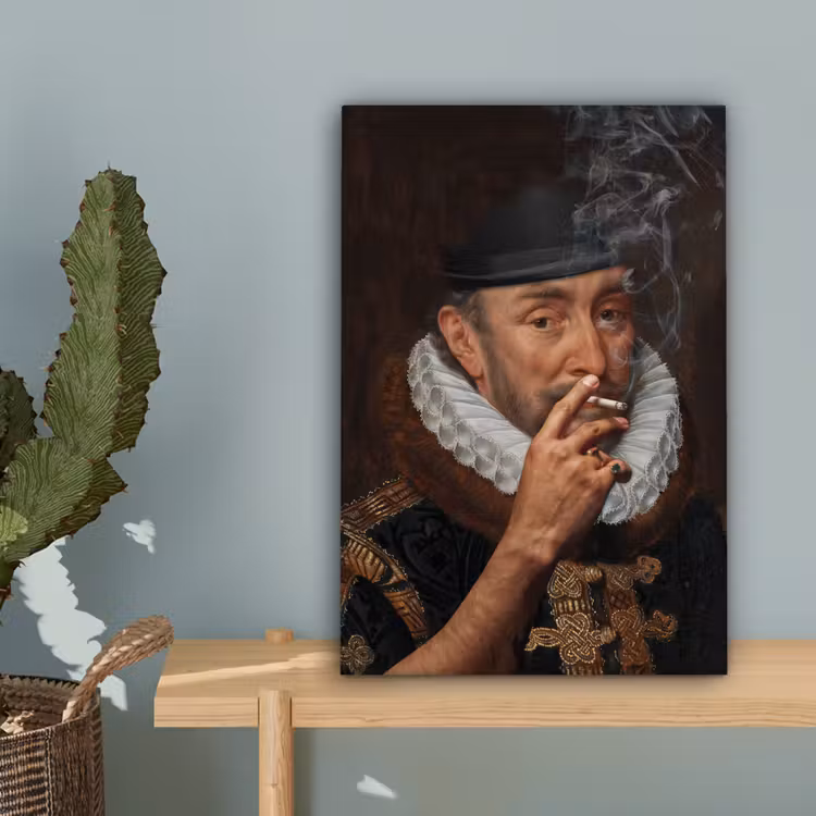 Willem van Oranje - Adriaen Thomasz - Sigaretten - Rook canvas 2cm klein -sfeer4