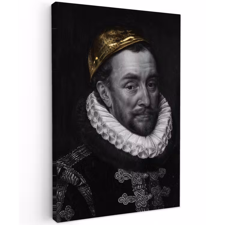 Willem van Oranje - Adriaen Thomasz - Goud canvas 2cm klein -z3d