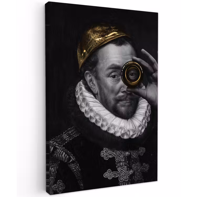 Willem van Oranje - Adriaen Thomasz - Goud - Lens canvas 2cm klein -z3d