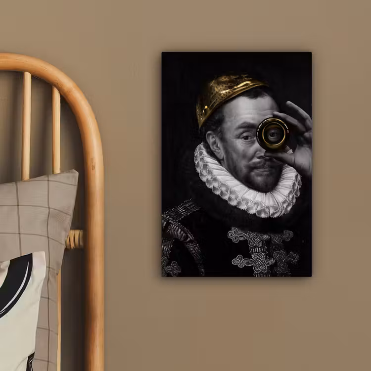 Willem van Oranje - Adriaen Thomasz - Goud - Lens canvas 2cm klein -sfeer3