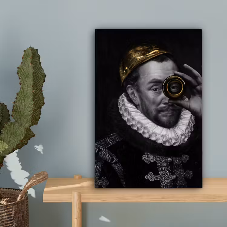 Willem van Oranje - Adriaen Thomasz - Goud - Lens canvas 2cm klein -sfeer4