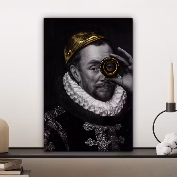 Willem van Oranje - Adriaen Thomasz - Goud - Lens canvas 2cm klein -sfeer6