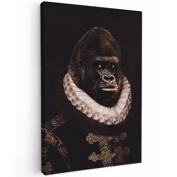 Willem van Oranje - Adriaen Thomasz - Aap canvas 2cm klein -z3d
