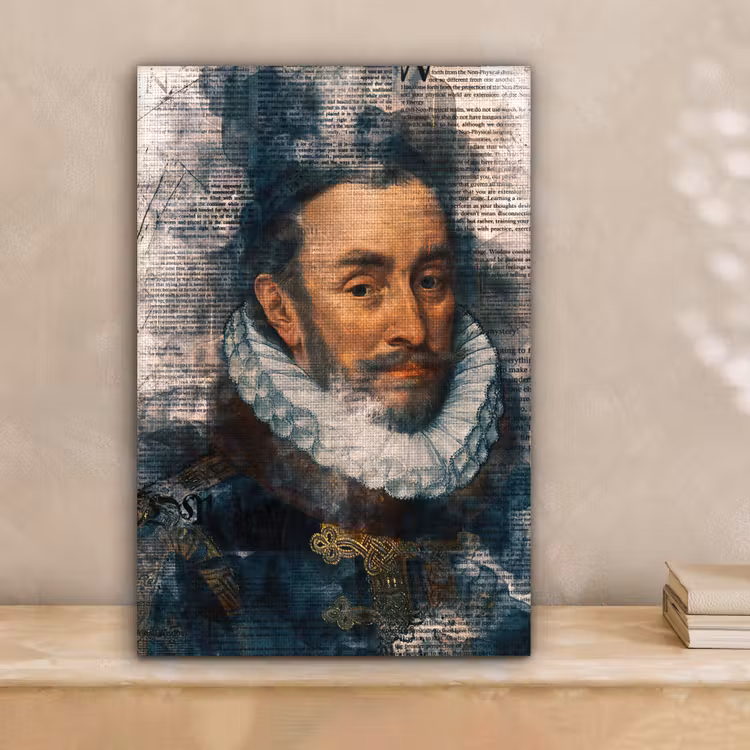 Willem van Oranje - Adriaen Thomasz - Krant canvas 2cm klein -sfeer1