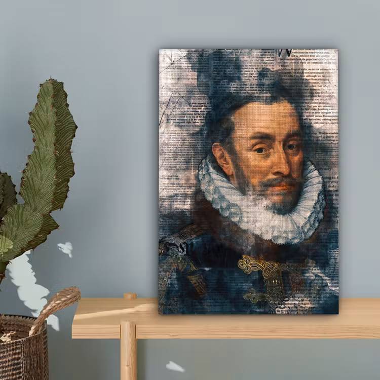 Willem van Oranje - Adriaen Thomasz - Krant canvas 2cm klein -sfeer4