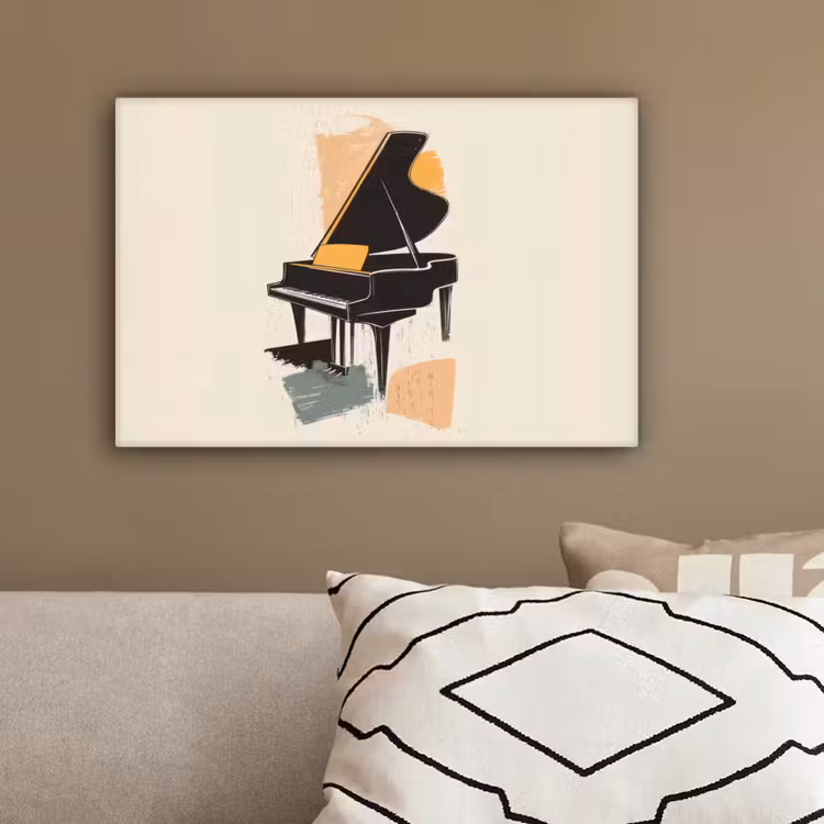 Vleugel - Zwart - Abstract - Illustratie canvas 2cm klein -sfeer3