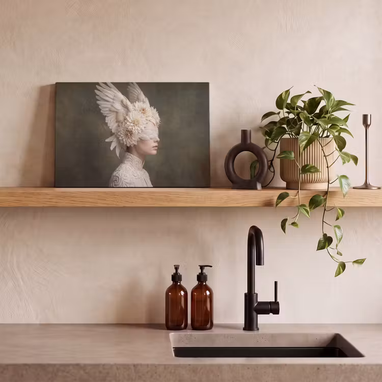 Vleugels - Vrouw - Wit canvas 2cm klein -sfeer3