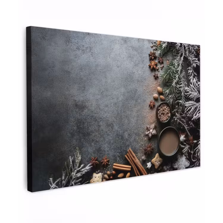 Winter - Kruiden - Sneeuw - Chocolade canvas 2cm klein -z3d