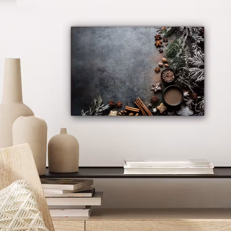 Winter - Kruiden - Sneeuw - Chocolade canvas 2cm klein -sfeer6