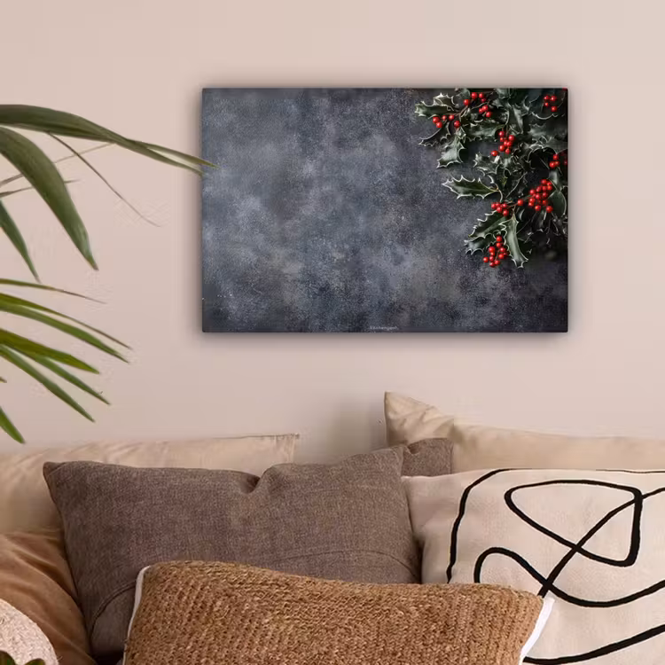 Winter - Hulst - Kerst - Beton canvas 2cm klein -sfeer1