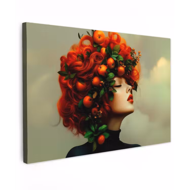 Vrouw - Appels - Rood - Bladeren canvas 2cm klein -z3d
