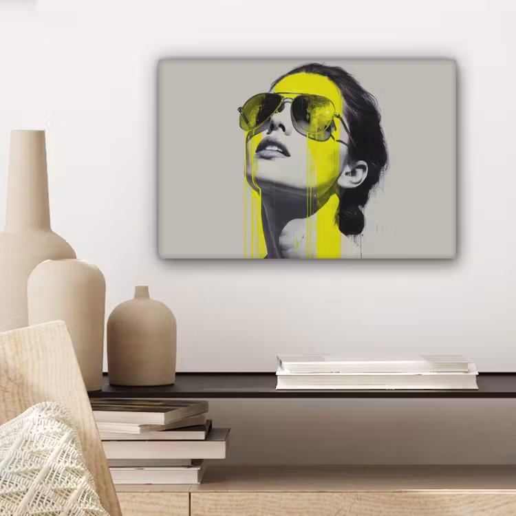 Vrouw - Bril - Verf canvas 2cm klein -sfeer6