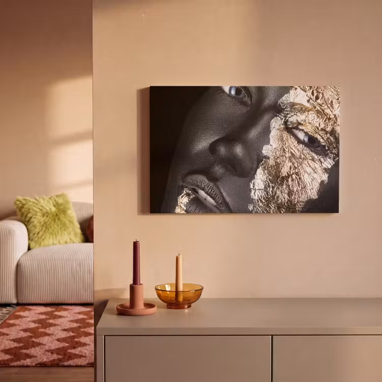 Vrouw - Goud - Zwart - Verf - Luxe canvas 2cm klein -sfeer1