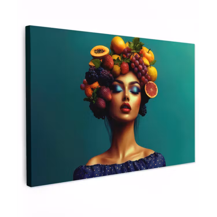 Vrouw - Hoodtooi - Tropisch - Fruit - Druiven canvas 2cm klein -z3d