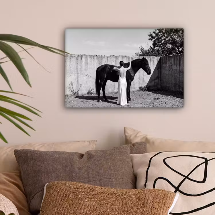 Vrouw - Paard - Artistiek canvas 2cm klein -sfeer1