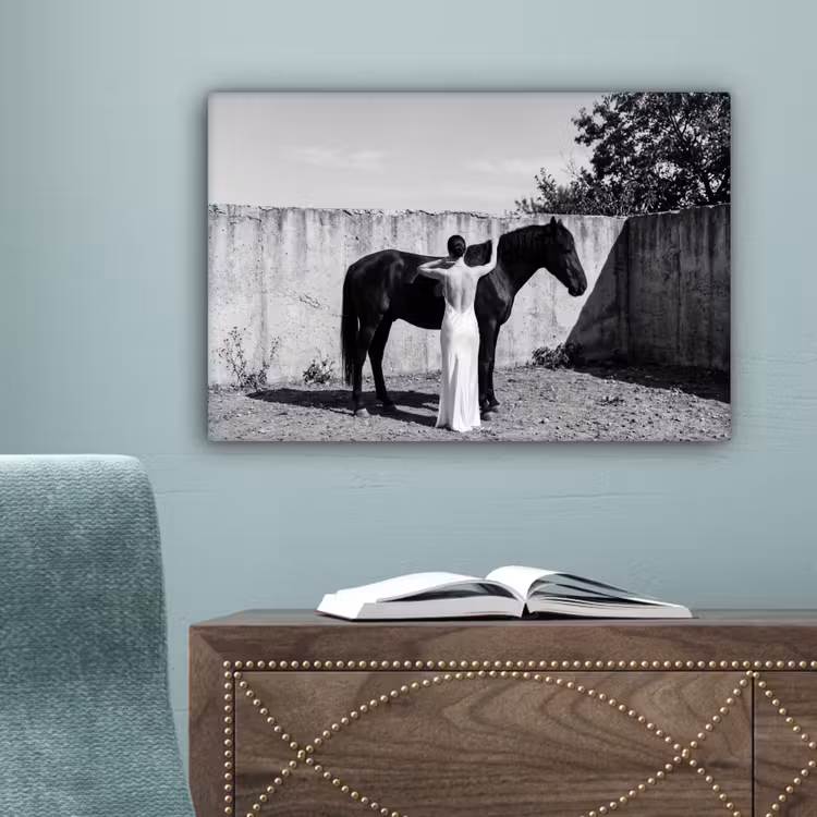 Vrouw - Paard - Artistiek canvas 2cm klein -sfeer4