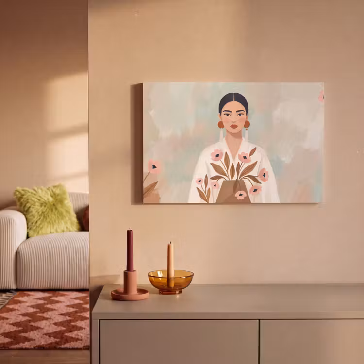 Vrouw - Kimono - Pastel canvas 2cm klein -sfeer1