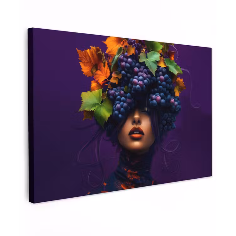 Vrouw - Paars - Druiven canvas 2cm klein -z3d