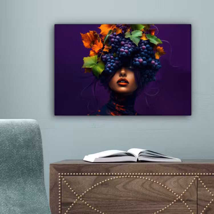 Vrouw - Paars - Druiven canvas 2cm klein -sfeer4