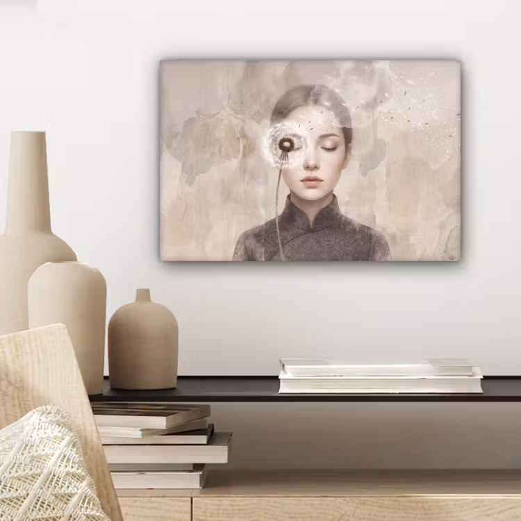 Vrouw - Sereen - Grijs canvas 2cm klein -sfeer6