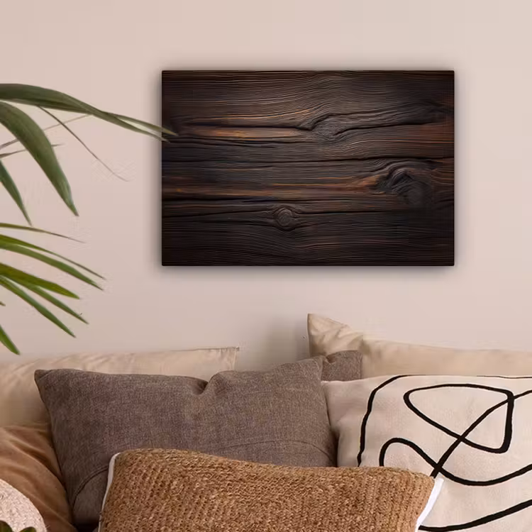 Hout - Grillige nerven canvas 2cm klein -sfeer1