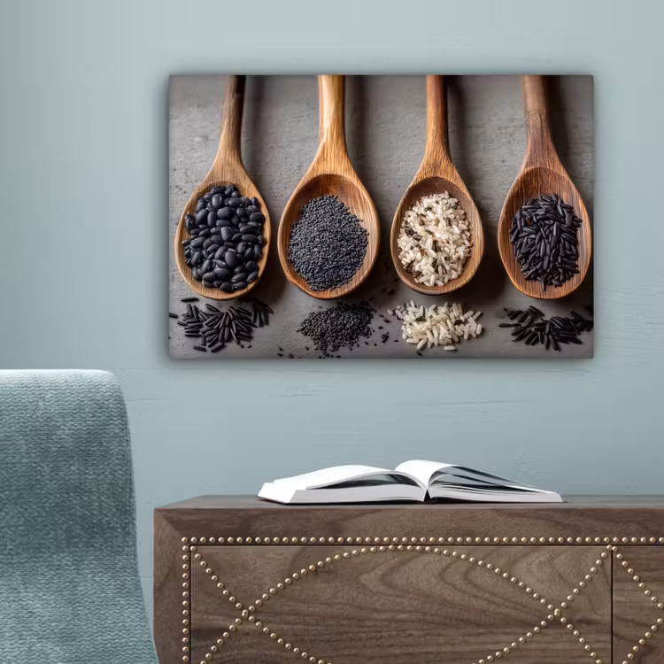 Houten - Lepels - Rijst - Zaden canvas 2cm klein -sfeer4