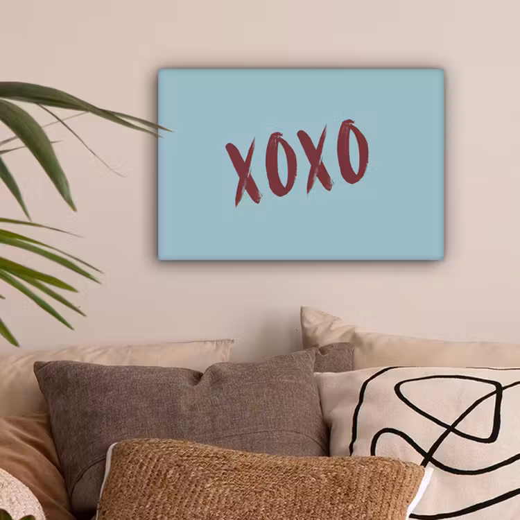 XOXO - Blauw - Rood canvas 2cm klein -z3d